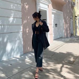 High-Waisted Straight Leg Jeans